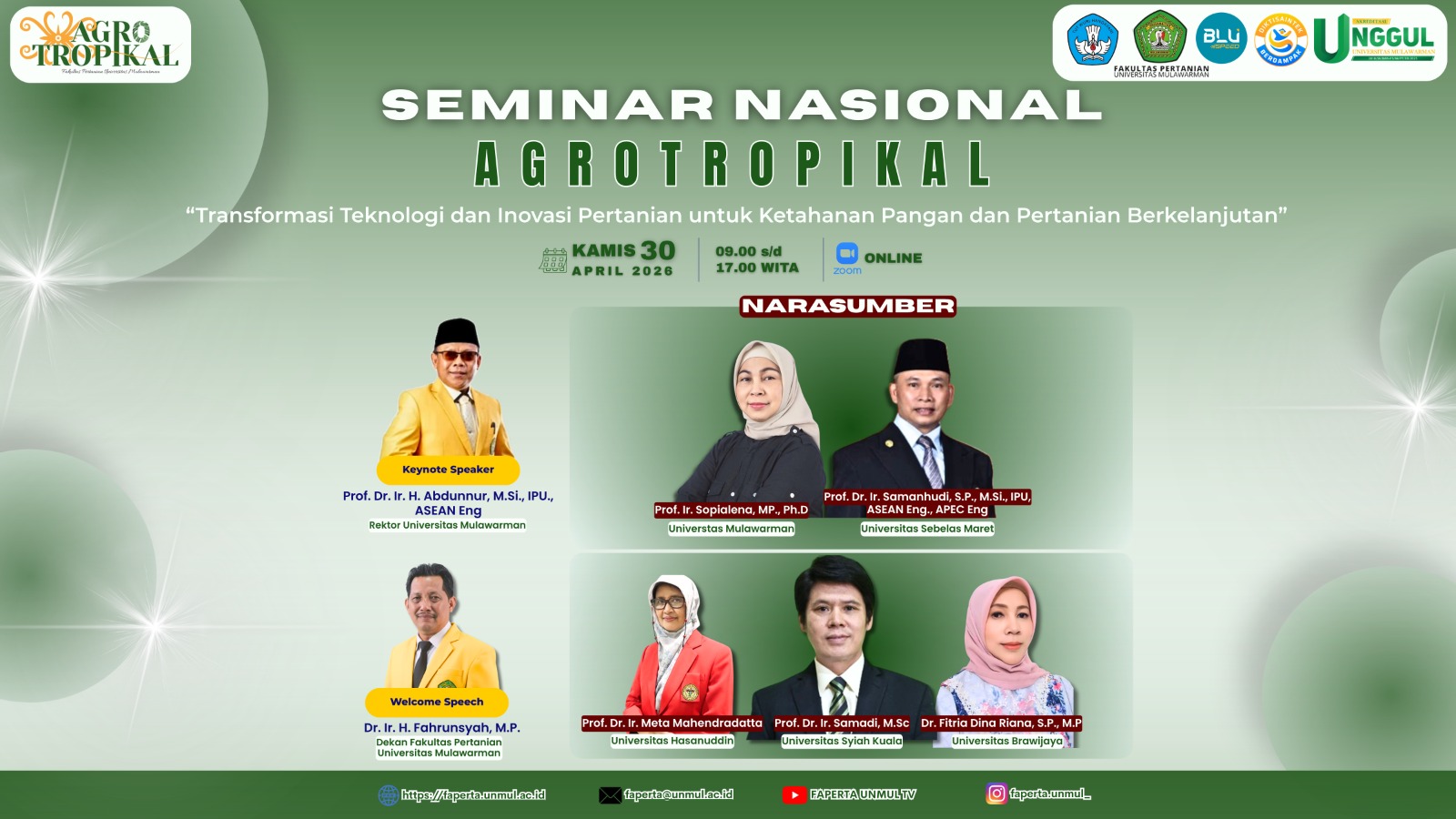Materi Seminar Nasional Agrotropikal Tahun 2026 Fakultas Pertanian Universitas Mulawarman