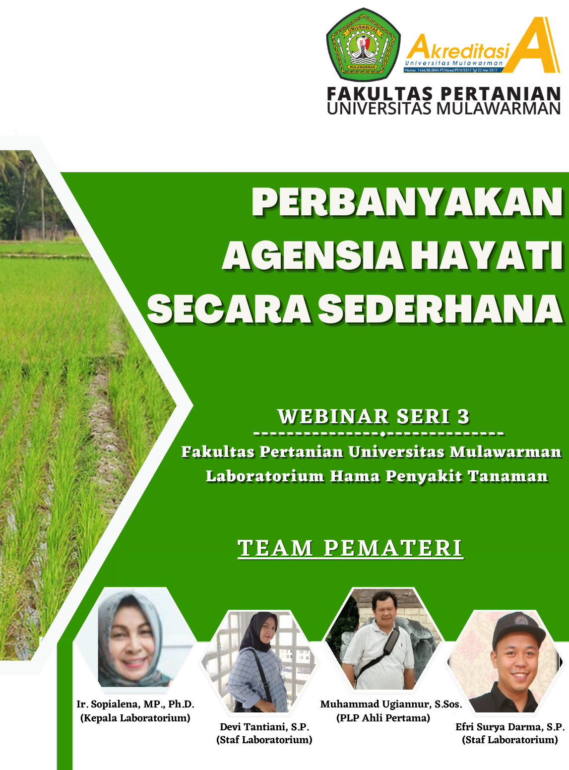 Webinar Seri 3 Laboratorium Fakultas Pertanian Universitas Mulawarman