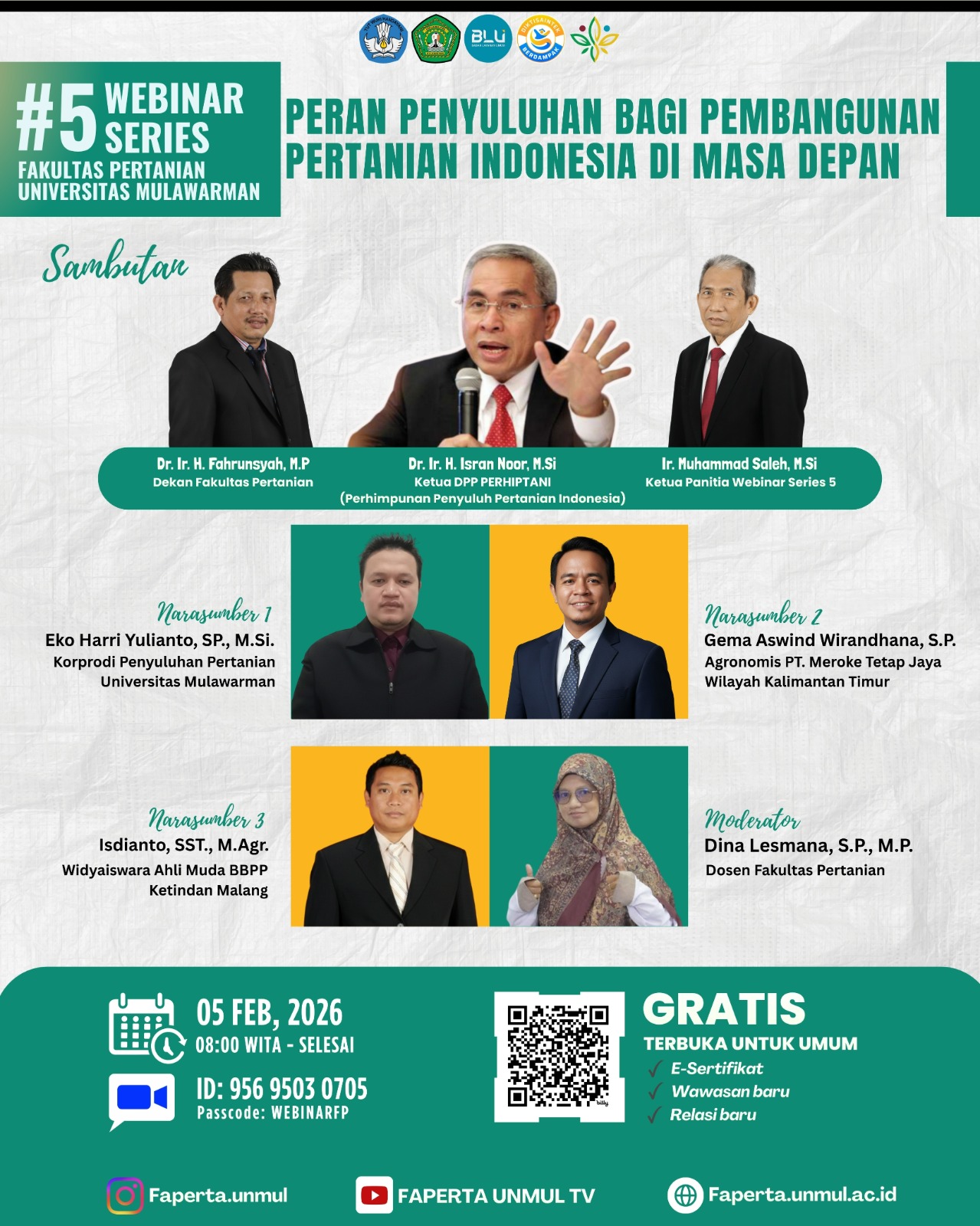 📢 Webinar Series #5 Fakultas Pertanian, Universitas Mulawarman Tahun 2026