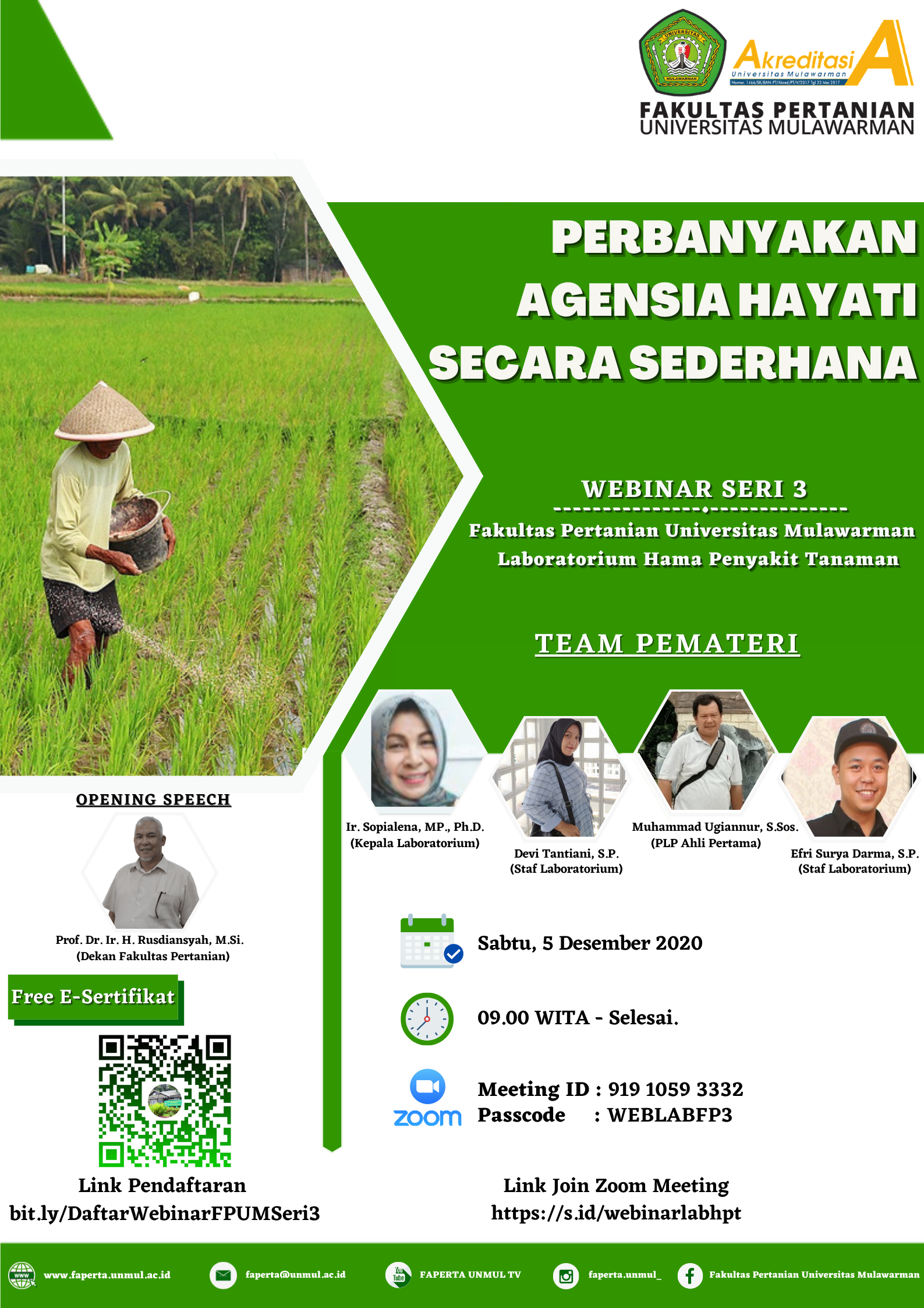 Materi Webinar Seri 3 Laboratorium Fakultas Pertanian Universitas Mulawarman