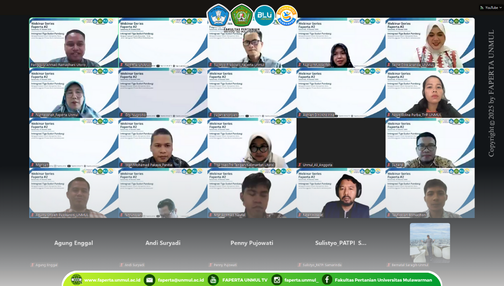 [Liputan Kegiatan] Webinar Series #2 Fakultas Pertanian Universitas Mulawarman, Integrasi Tiga Sudut Pandang: Mengoptimalkan Sistem Manajemen Mutu untuk Keunggulan Proses Bisnis Berkelanjutan