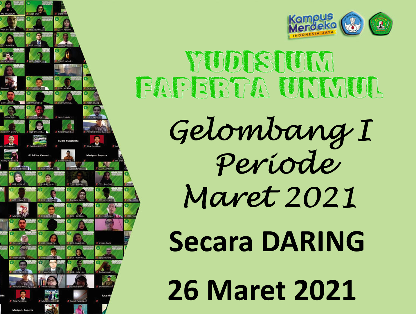 [Liputan Kegiatan] Yudisium Online Fakultas Pertanian Universitas Mulawarman Periode Maret Tahun 2021