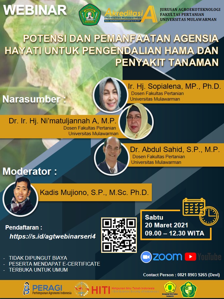 [Liputan Kegiatan] Webinar Seri 4 Jurusan Agroekoteknologi Fakultas Pertanian Universitas Mulawarman