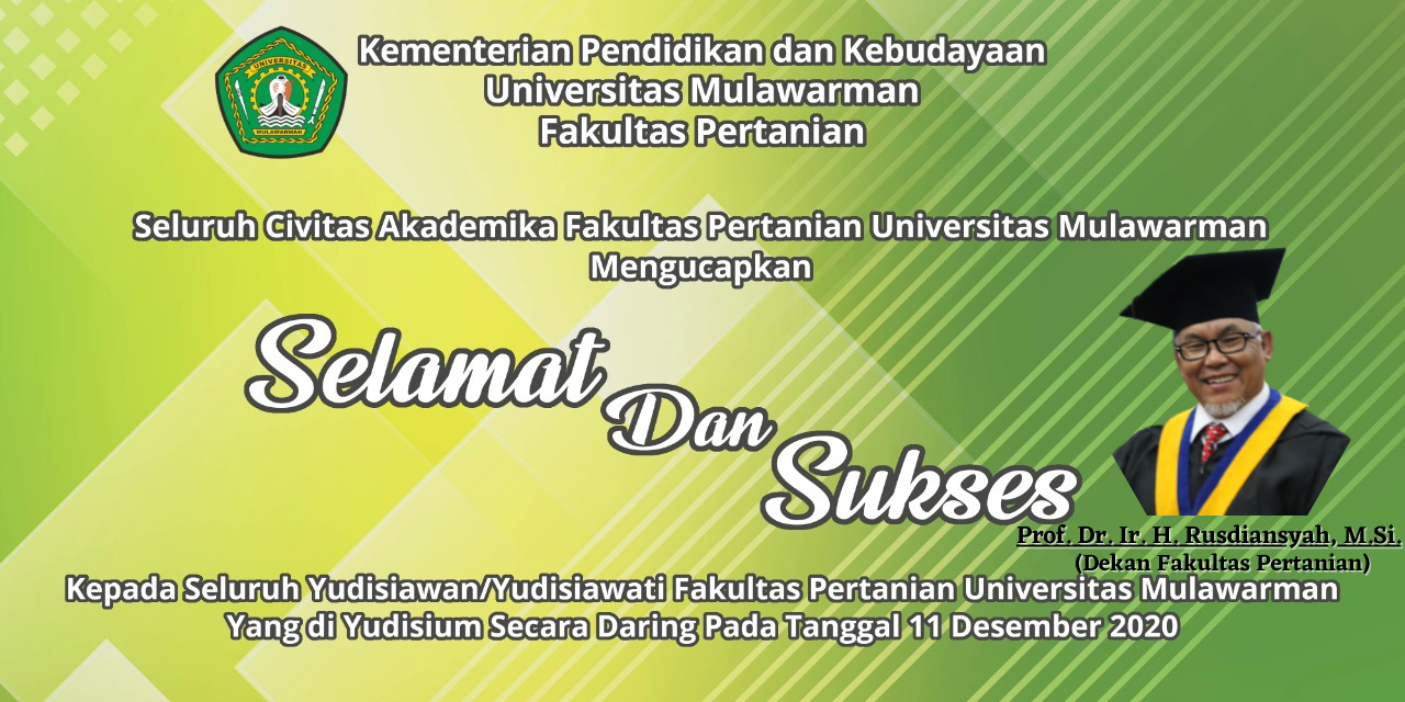 Yudisium Online Fakultas Pertanian Universitas Mulawarman Periode Desember Tahun 2020