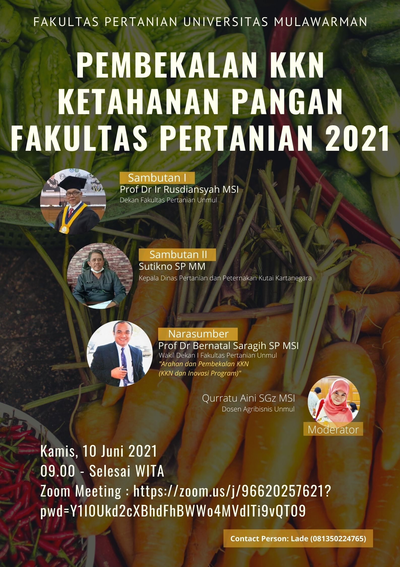 Pembekalan KKN Ketahanan Pangan Fakultas Pertanian Universitas Mulawarman Tahun 2021