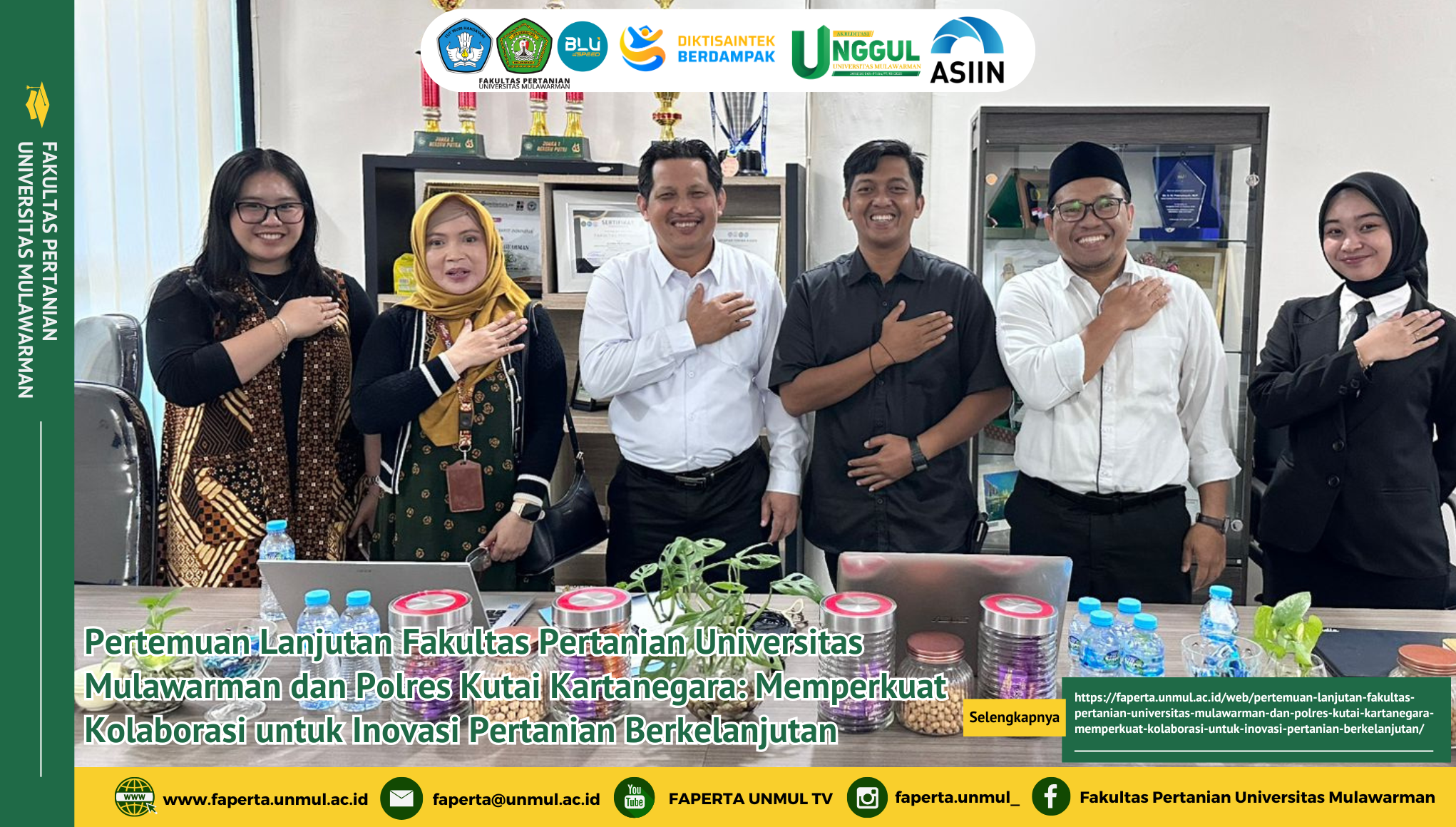 Pertemuan Lanjutan Fakultas Pertanian Universitas Mulawarman dan Polres Kutai Kartanegara: Memperkuat Kolaborasi untuk Inovasi Pertanian Berkelanjutan