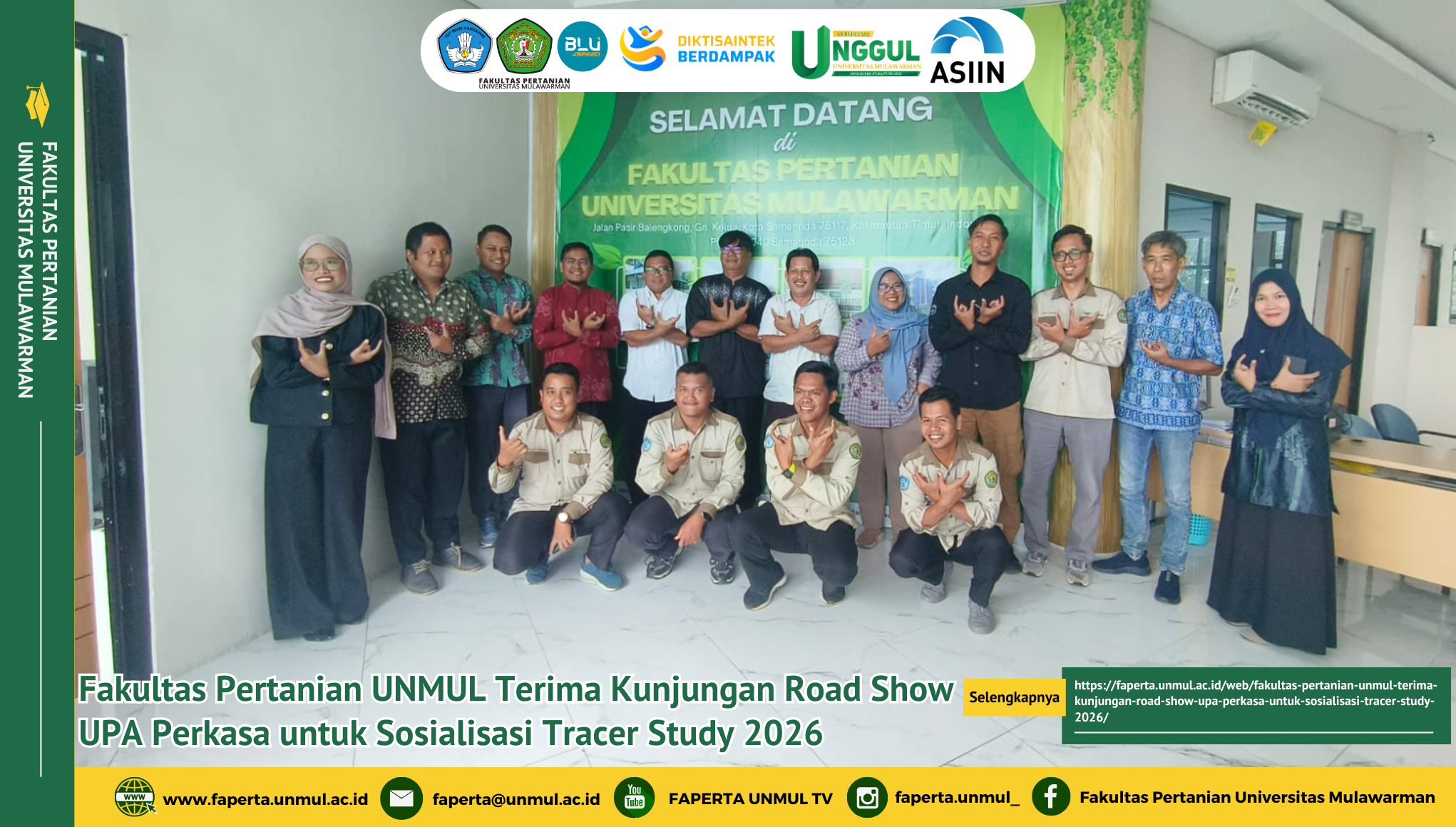 Audiensi Strategis Fakultas Pertanian Universitas Mulawarman dengan UPA PERKASA Universitas Mulawarman dalam Roadshow Tracer Study 2026