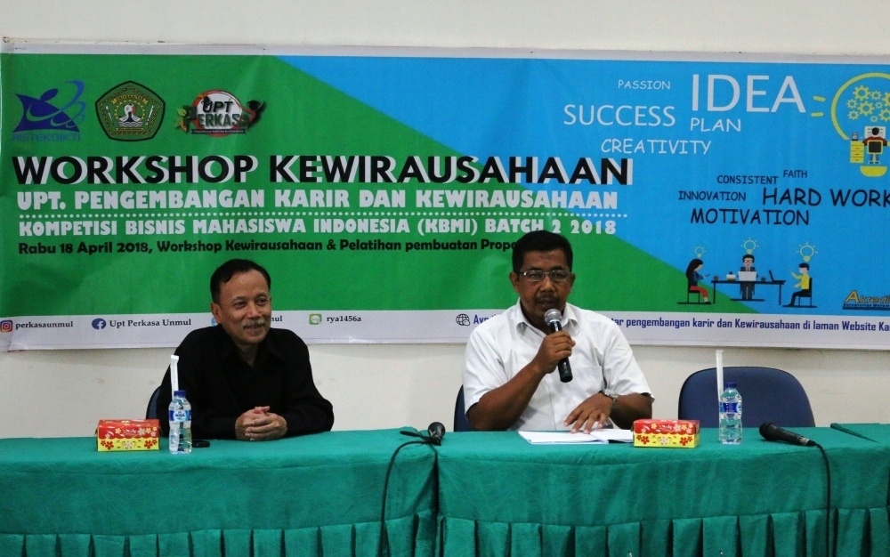 WORKSHOP KEWIRAUSAHAAN KOMPETISI BISNIS MAHASISWA INDONESIA (KBMI) UPT. PERKASA UNMUL