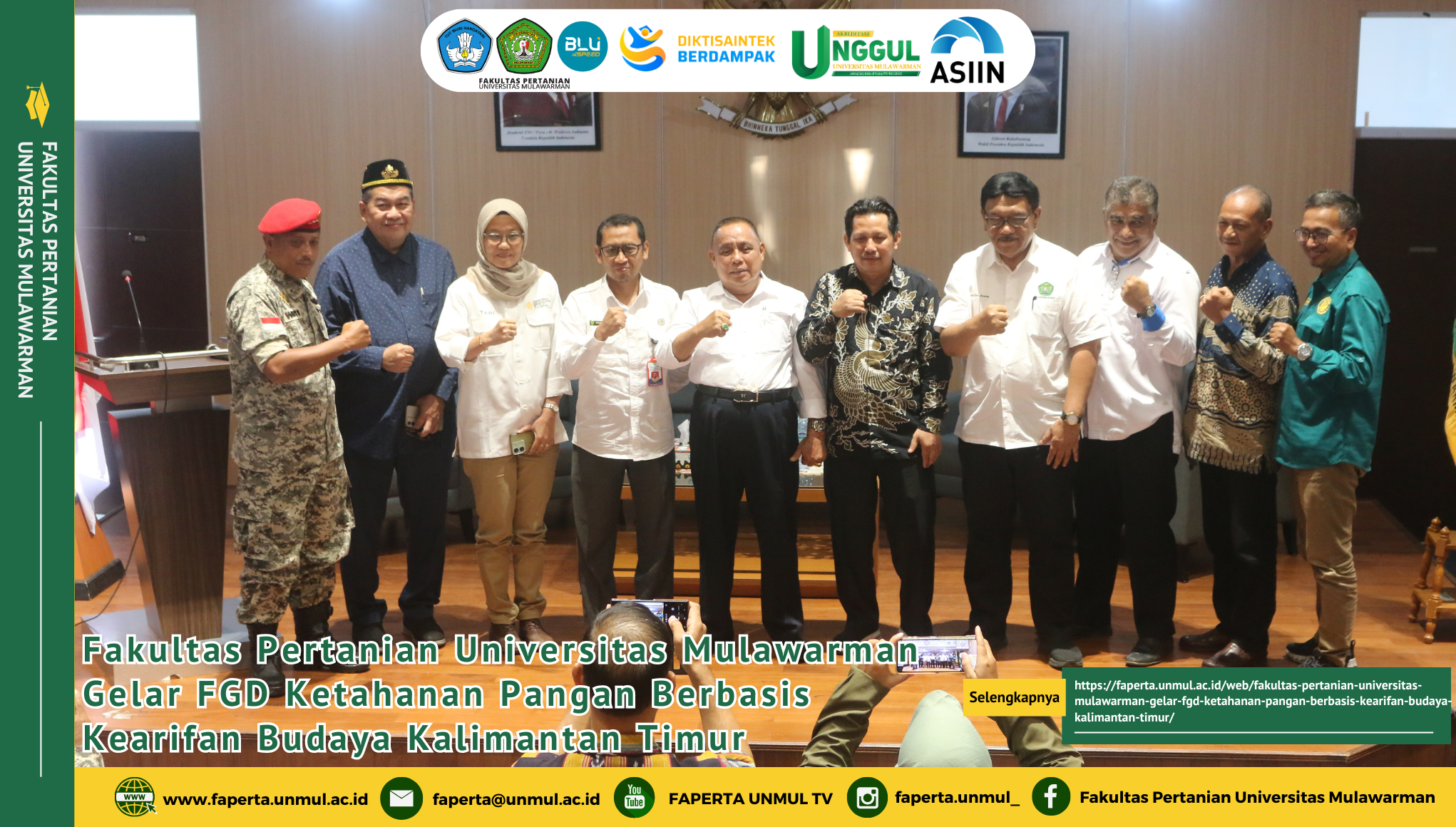 Fakultas Pertanian Universitas Mulawarman Gelar FGD Ketahanan Pangan Berbasis Kearifan Budaya Kalimantan Timur