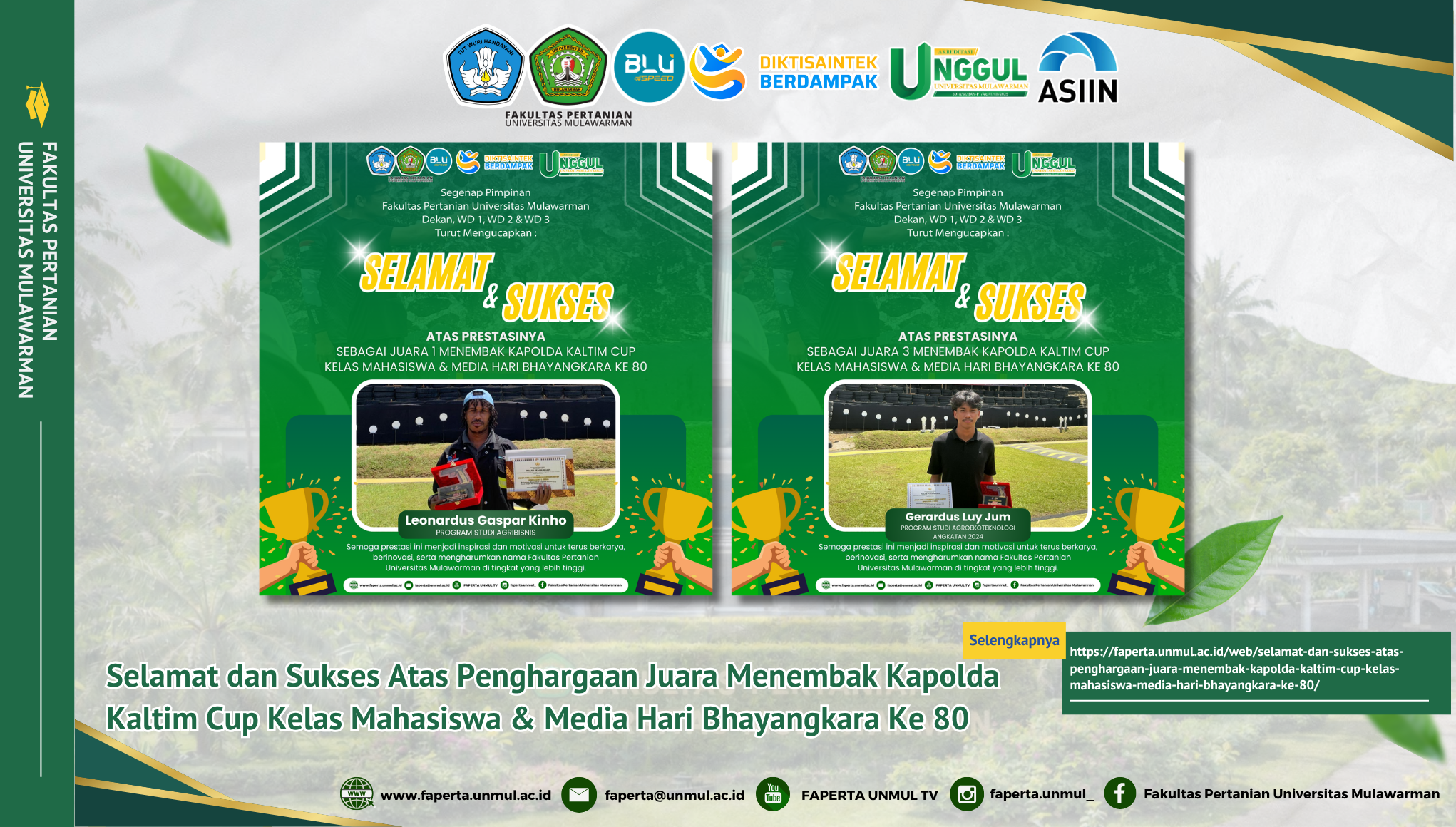 Selamat dan Sukses Atas Penghargaan Juara Menembak Kapolda Kaltim Cup Kelas Mahasiswa & Media Hari Bhayangkara Ke 80