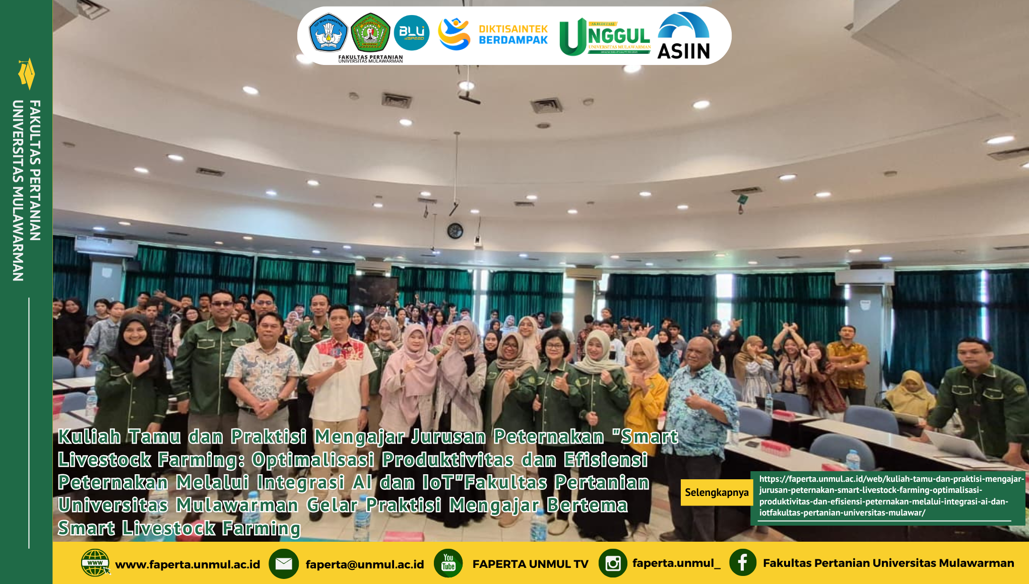 Kuliah Tamu dan Praktisi Mengajar Jurusan Peternakan "Smart Livestock Farming: Optimalisasi Produktivitas dan Efisiensi Peternakan Melalui Integrasi AI dan IoT"