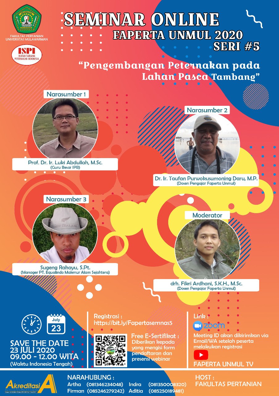 Buruan Join Yuk di Seminar Online Fakultas Pertanian Universitas Mulawarman Seri 5