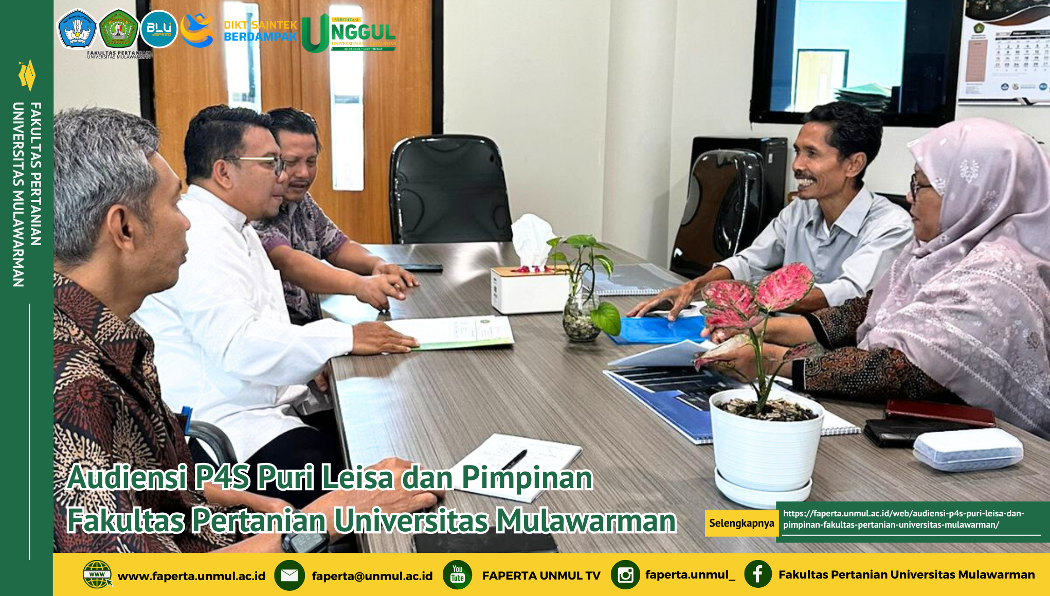 Audiensi P4S Puri Leisa dan Pimpinan Fakultas Pertanian Universitas Mulawarman