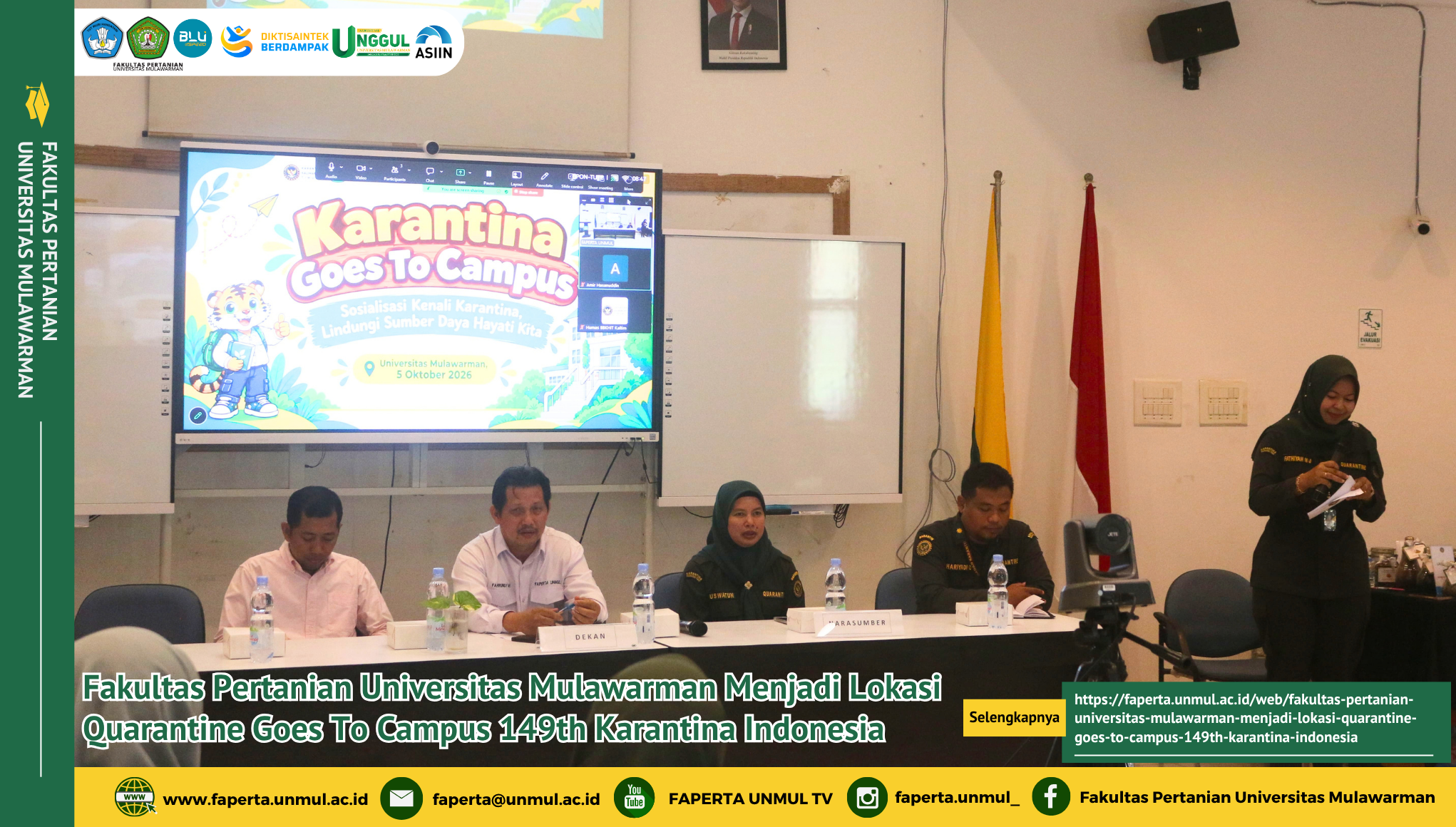 Fakultas Pertanian Universitas Mulawarman Menjadi Lokasi Quarantine Goes To Campus 149th Karantina Indonesia