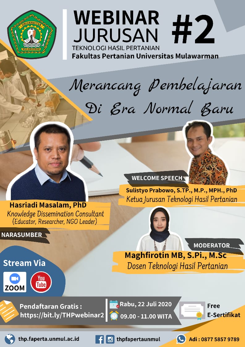 Yuk Join Webinar #2 Teknologi Hasil Pertanian Universitas Mulawarman