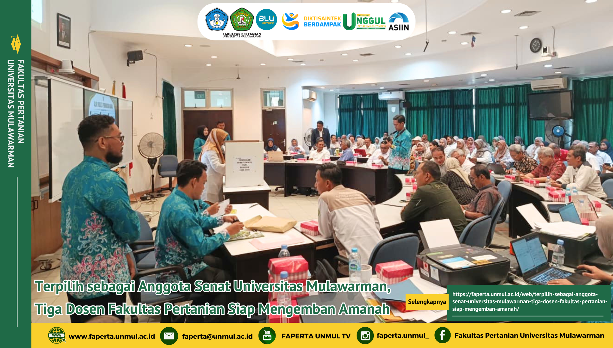 Terpilih sebagai Anggota Senat Universitas Mulawarman, Tiga Dosen Fakultas Pertanian Siap Mengemban Amanah