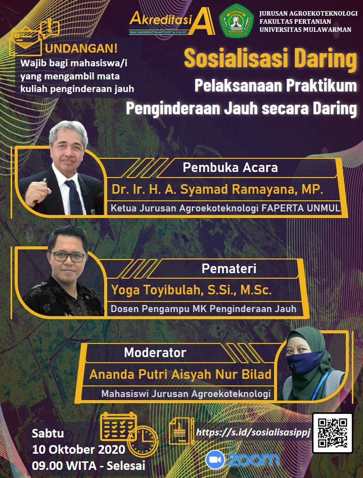 Sosialisasi Daring "Pelaksanaan Praktikum Penginderaan Jauh secara Daring" Jurusan Agroekoteknologi Fakultas Pertanian