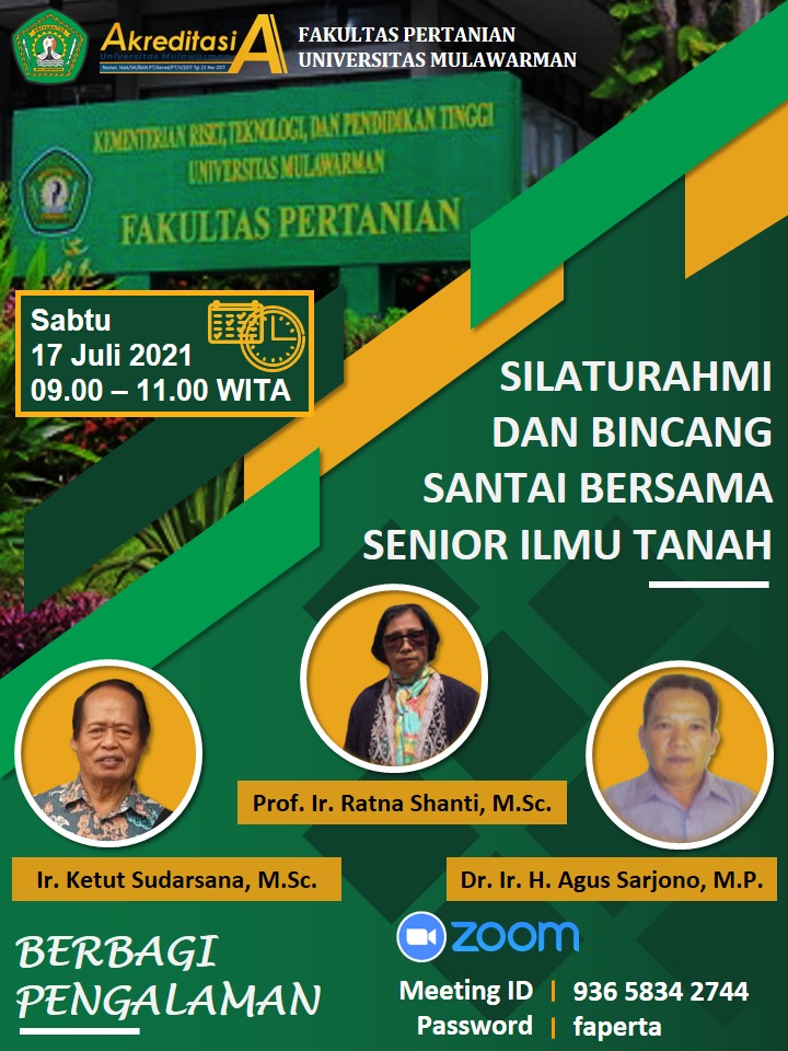 Silaturahmi  dan Bincang Santai Bersama Senior Ilmu Tanah Fakultas Pertanian Universitas Mulawarman