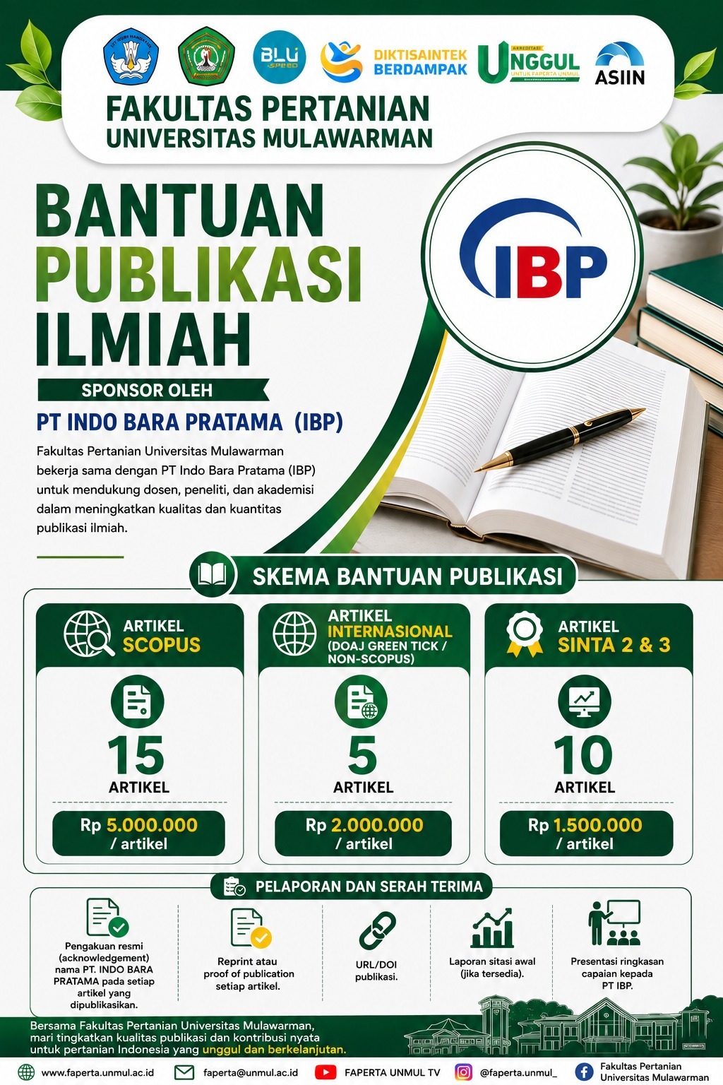 Bantuan Publikasi Ilmiah Dosen Fakultas Pertanian Universitas Mulawarman