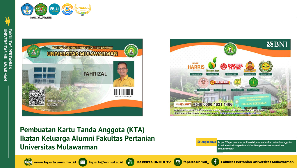 Pembuatan Kartu Tanda Anggota (KTA) Ikatan Keluarga Alumni Fakultas Pertanian Universitas Mulawarman