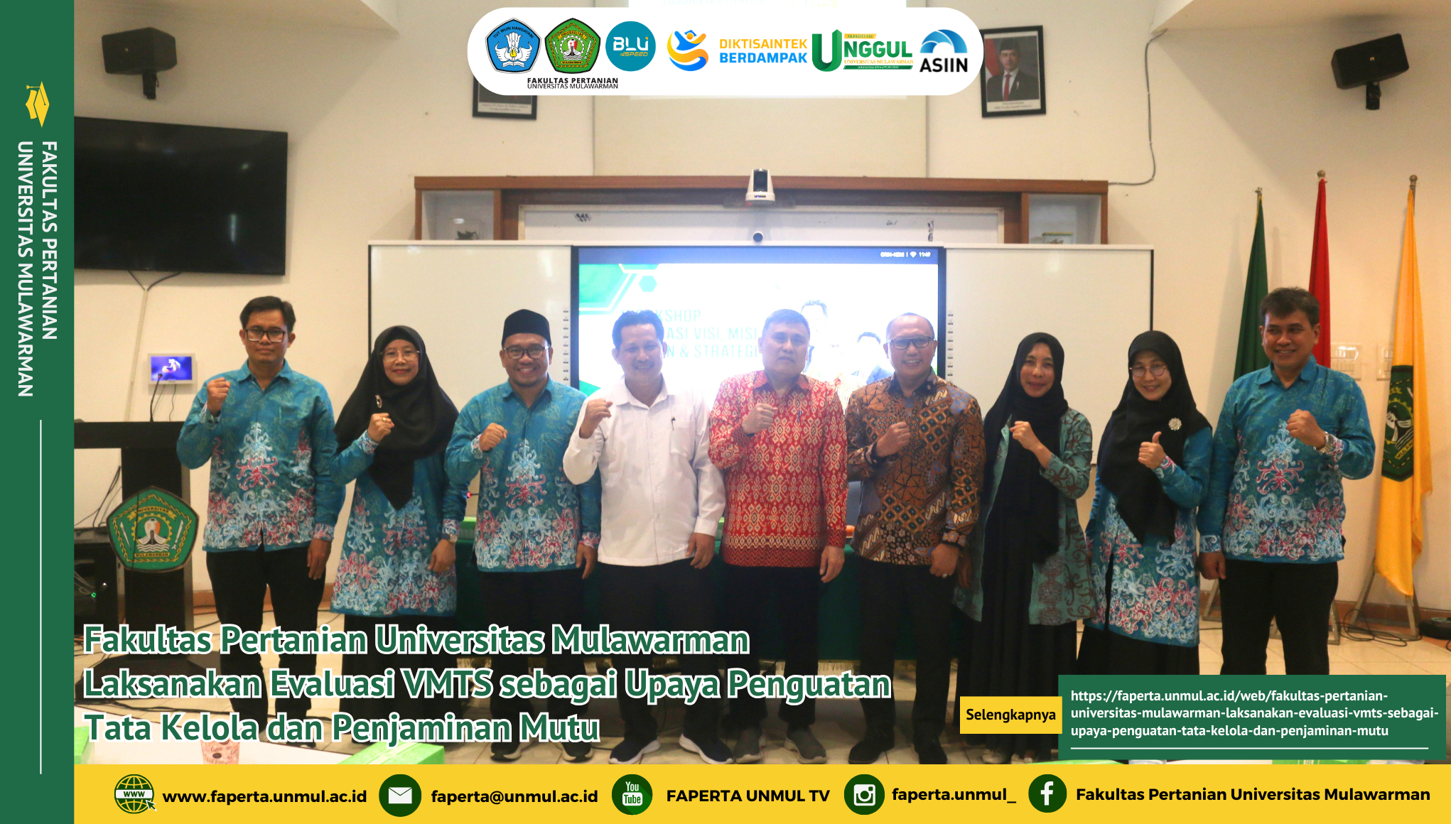 Fakultas Pertanian Universitas Mulawarman Laksanakan Evaluasi VMTS sebagai Upaya Penguatan Tata Kelola dan Penjaminan Mutu