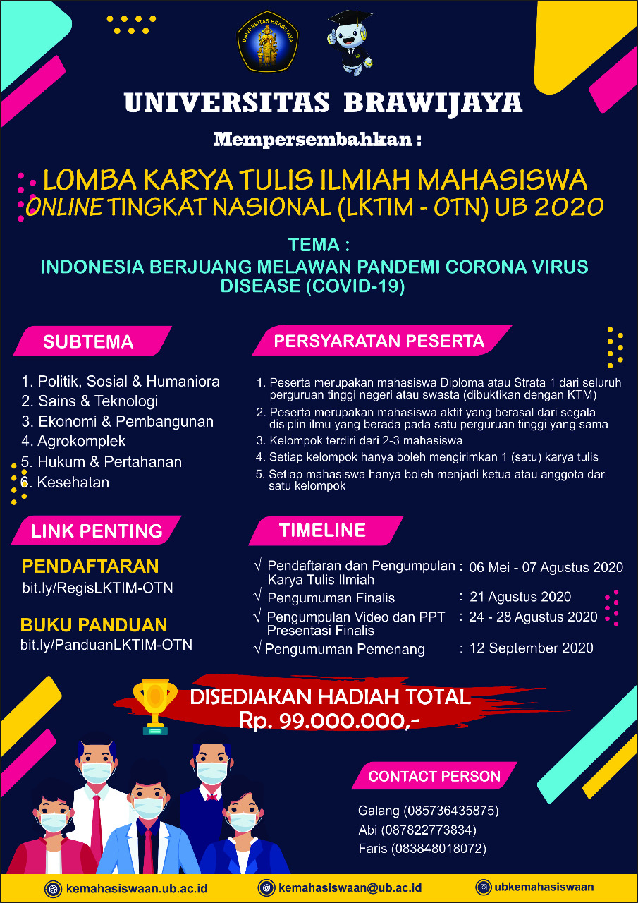 Lomba Karya Tulis Ilmiah Mahasiswa Online Tingkat Nasional (LKTIM - OTN) UB 2020