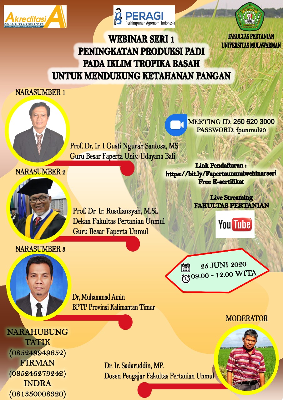 Ayo.. Hadir dan Bergabung di Webinar Fakultas Pertanian Seri 1