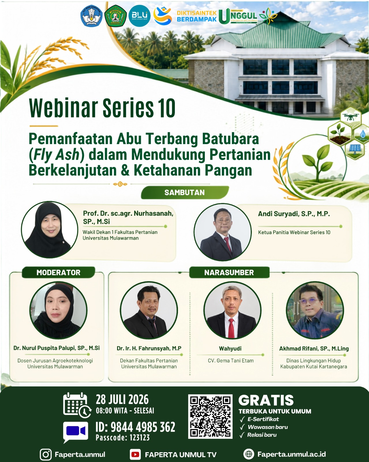 Webinar Series #10 Fakultas Pertanian, Universitas Mulawarman Tahun 2026