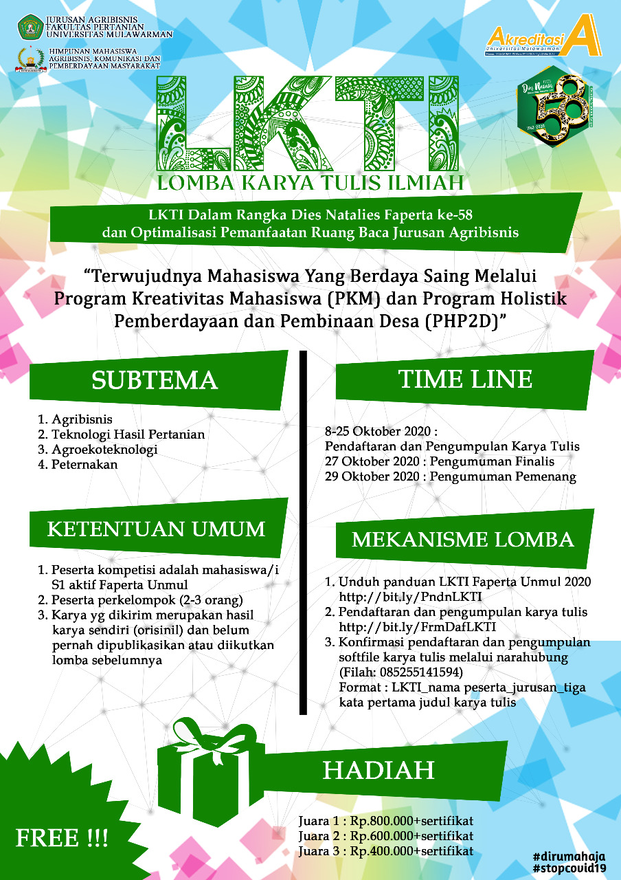 Lomba Karya Tulis Ilmiah Jurusan Agribisnis Fakultas Pertanian