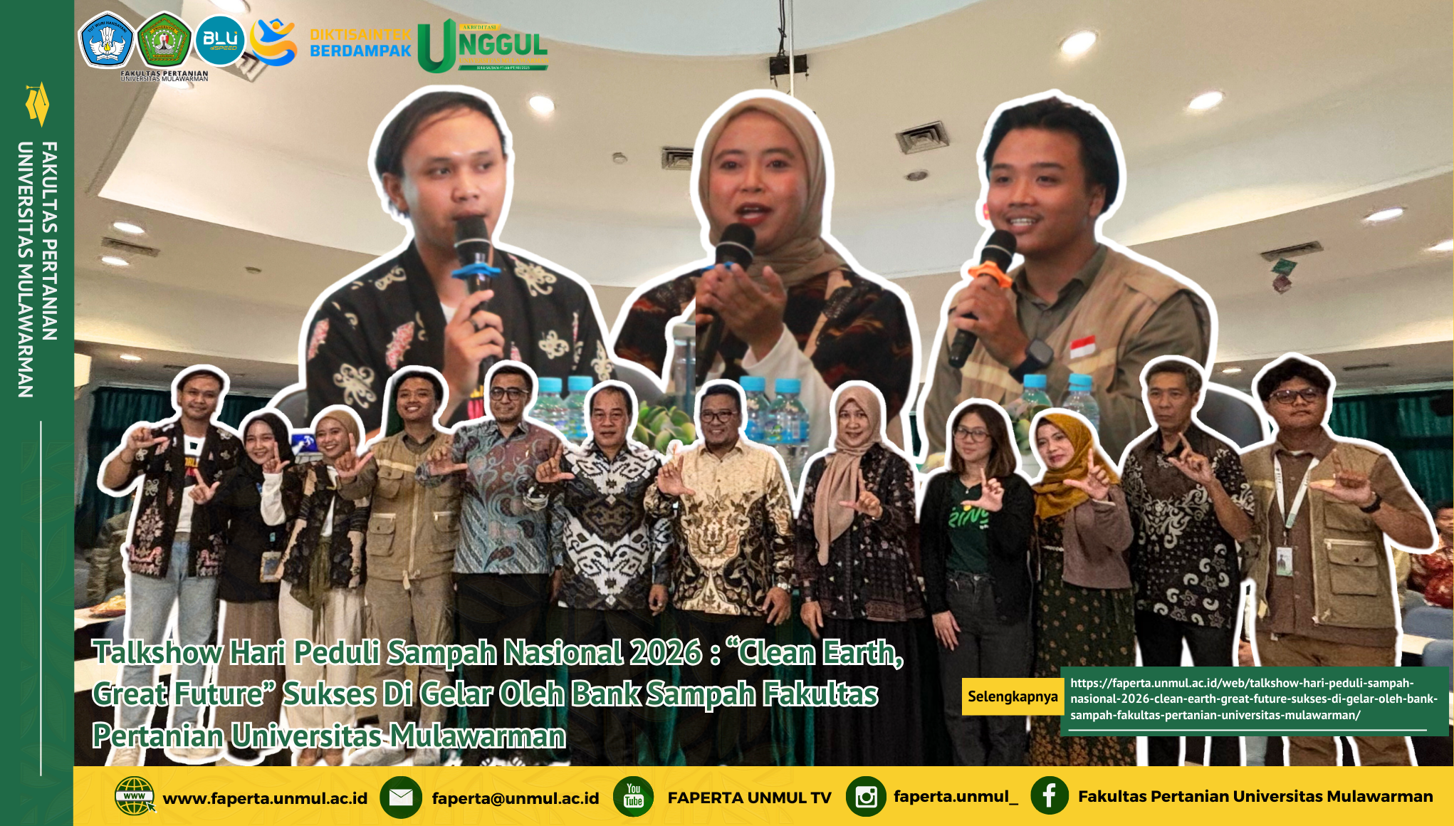 Talkshow Hari Peduli Sampah Nasional 2026 : “Clean Earth, Great Future” Sukses Di Gelar Oleh Bank Sampah Fakultas Pertanian Universitas Mulawarman
