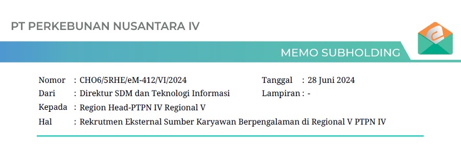Rekrutmen Eksternal Sumber Karyawan Berpengalaman di Regional V PTPN IV PT Perkebunan Nusantara IV