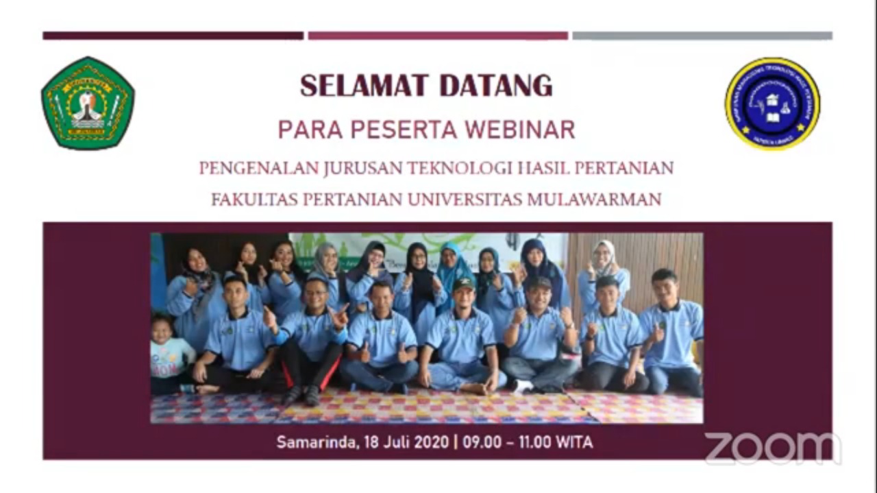 Webinar Perkenalan Jurusan Teknologi Hasil Pertanian  Universitas Mulawarman