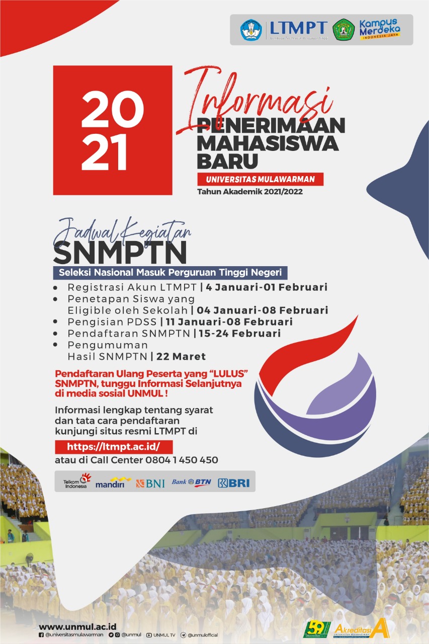 Informasi Penerimaan Mahasiswa Baru Universitas Mulawarman Tahun Akademik 2021/2022