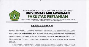 Pengumuman Pemberlakuan Syarat Ujian Skripsi Baru : Plagiarism Checker