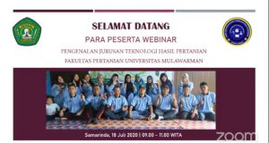 Webinar Perkenalan Jurusan Teknologi Hasil Pertanian Universitas Mulawarman