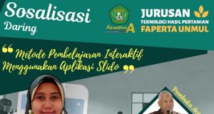 Sosialisasi Daring “Metode Pembelajaran Interaktif Menggunakan Aplikasi Slido” Jurusan Teknologi Hasil Pertanian Fakultas Pertanian