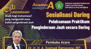 Sosialisasi Daring “Pelaksanaan Praktikum Penginderaan Jauh secara Daring” Jurusan Agroekoteknologi Fakultas Pertanian