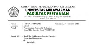 Jadwal Ujian Daring (Online) Semester Ganjil Tahun Akademik 2020/2021