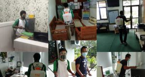 Cegah Penyebaran COVID-19, Fakultas Pertanian Lakukan Penyemprotan Disinfektan di Seluruh Ruangan Lingkungan Kampus