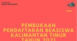 Pembukaan Pendaftaran Beasiswa Kalimantan Timur Tahun 2021