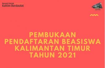 Pembukaan Pendaftaran Beasiswa Kalimantan Timur Tahun 2021