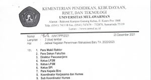 Jadwal Penerimaan Mahasiswa Baru Universitas Mulawarman Tahun 2022/2023