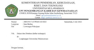 Informasi Lowongan Pekerjaan UPT PERKASA Universitas Mulawarman