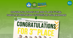 Selamat & Sukses Atas Raihan Juara 3 Futsal Fakultas Pertanian Universitas Mulawarman Dalam Rangka Dies Natalis Ke-61 Tahun 2023