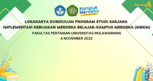 Lokakarya Kurikulum Program Studi Sarjana Implementasi Kebijakan Merdeka Belajar – Kampus Merdeka (MBKM) Fakultas Pertanian Universitas Mulawarman