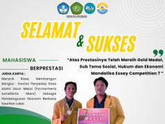 Selamat dan Sukses Kepada Mahasiswa Berprestasi Atas Pencapaiannya Meraih Gold Medal Pada Mandalika Essay Competition 7