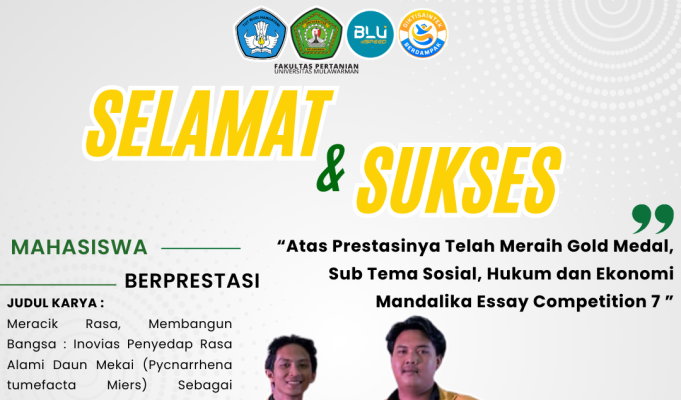 Selamat dan Sukses Kepada Mahasiswa Berprestasi Atas Pencapaiannya Meraih Gold Medal Pada Mandalika Essay Competition 7
